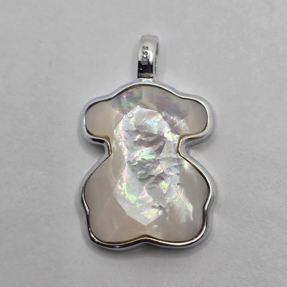 Tous Sterling Silver and Faceted Mother of Pearl Color Pendant